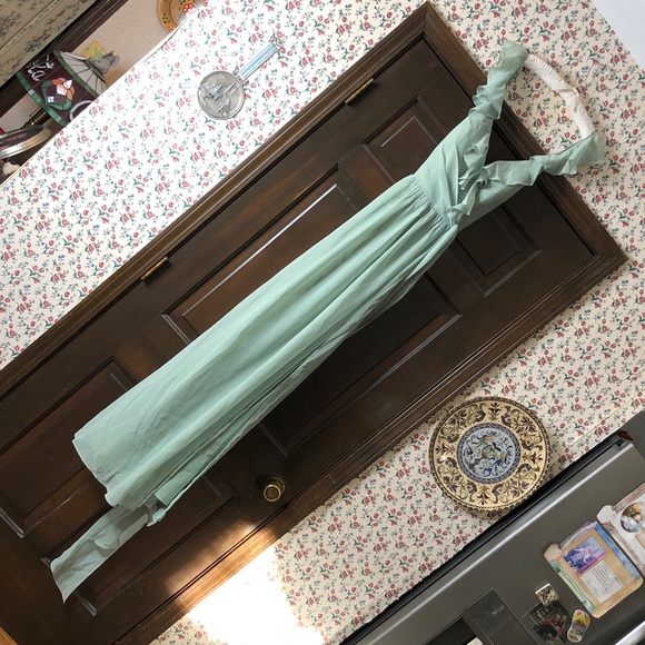 NEW Revelry Valerie Chiffon Faux Wrap Dress in Sage W12 - Picture 10 of 16